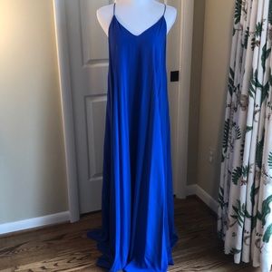 Size 4 J Crew Blue Silk Racerback Maxi, Tags On